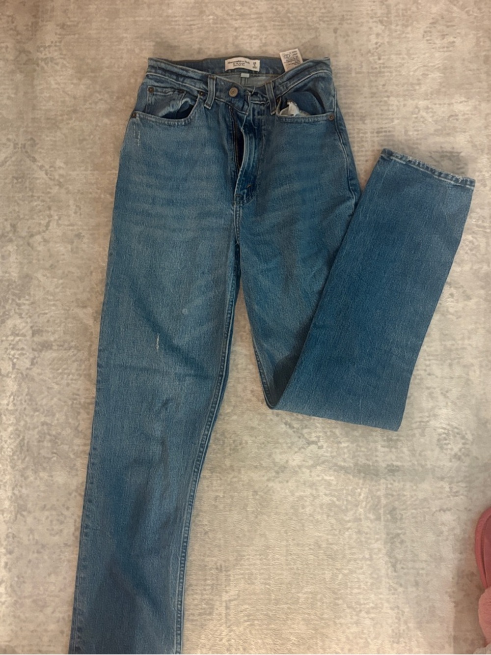 Abercrombie & Fitch Vintage-Inspired Straight Leg Jeans - Blue